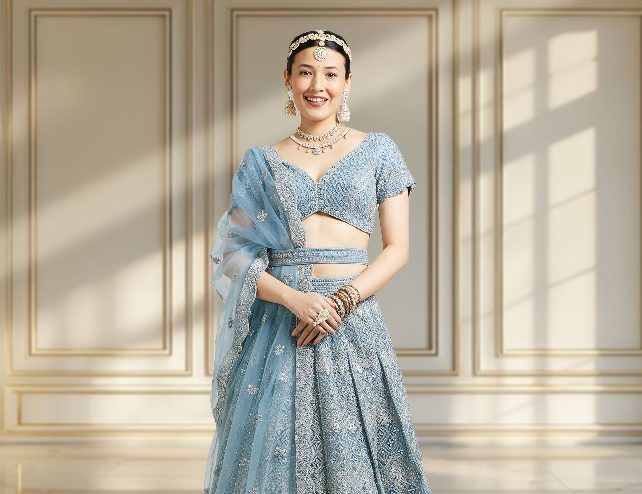 Magnificent mathapatti used by the bride