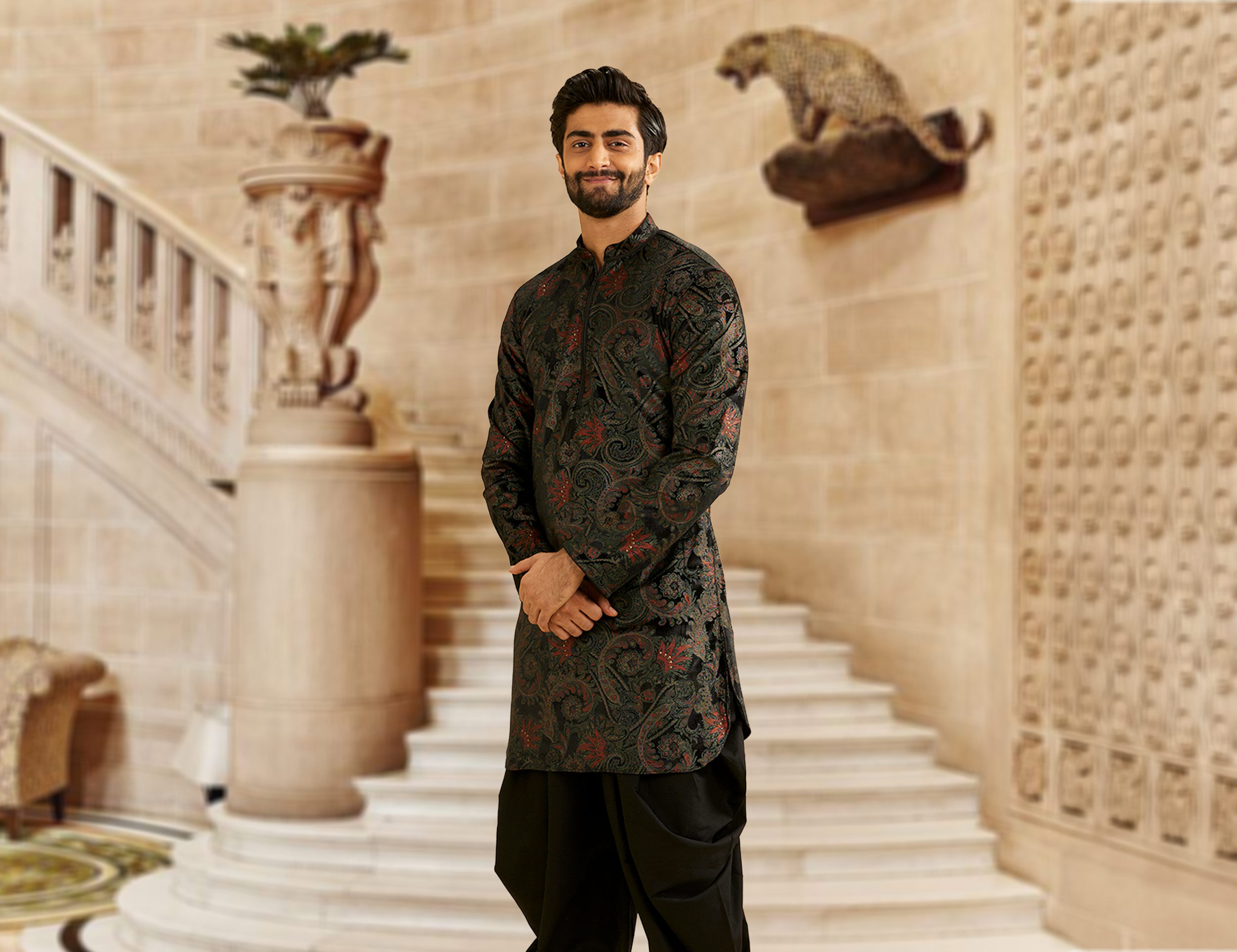 A man wearing green kurta for Wedding traditions in Indian weddings