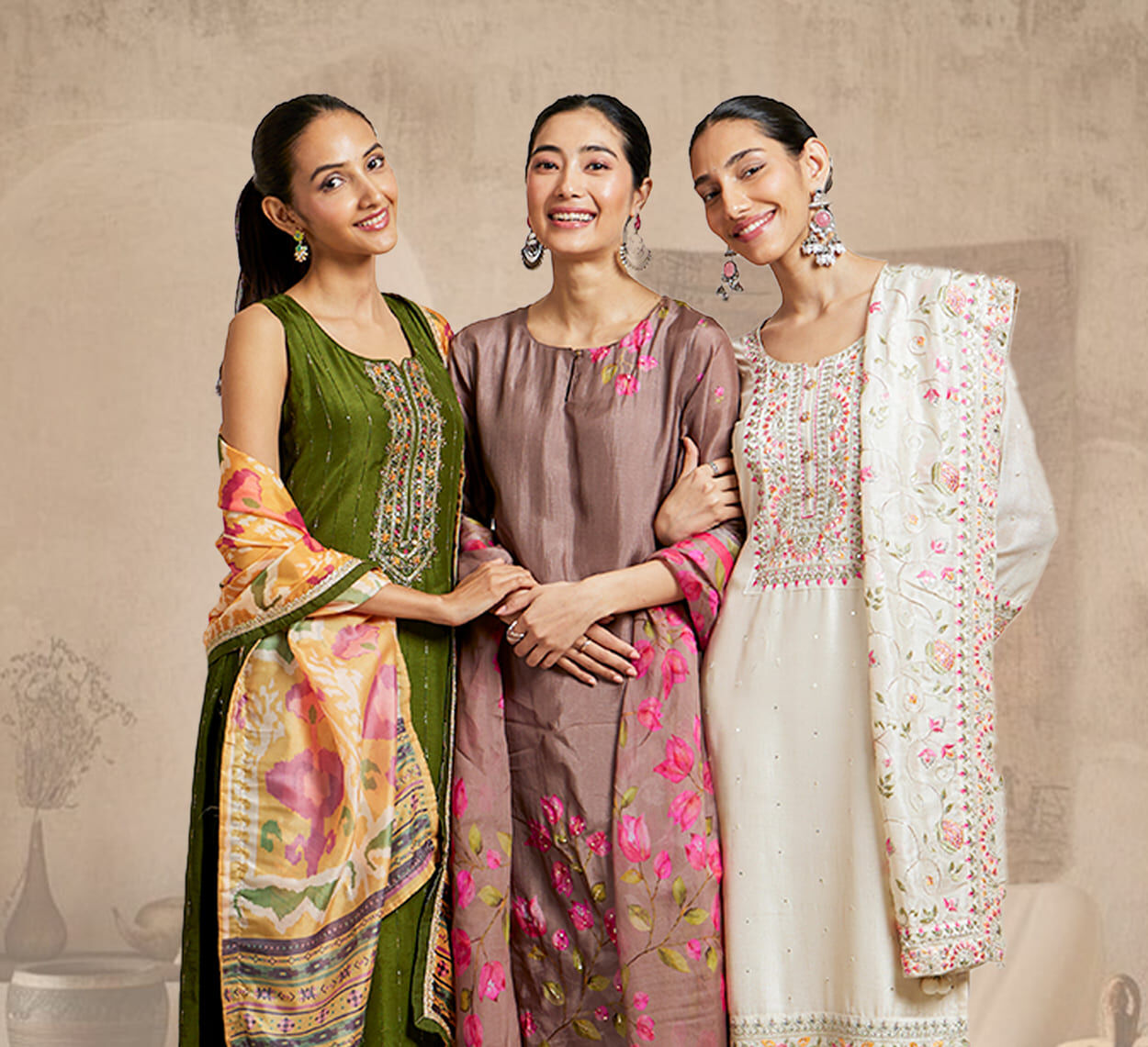 Women in elegant ethnic wear celebrating the spirit of unity on Independence Day