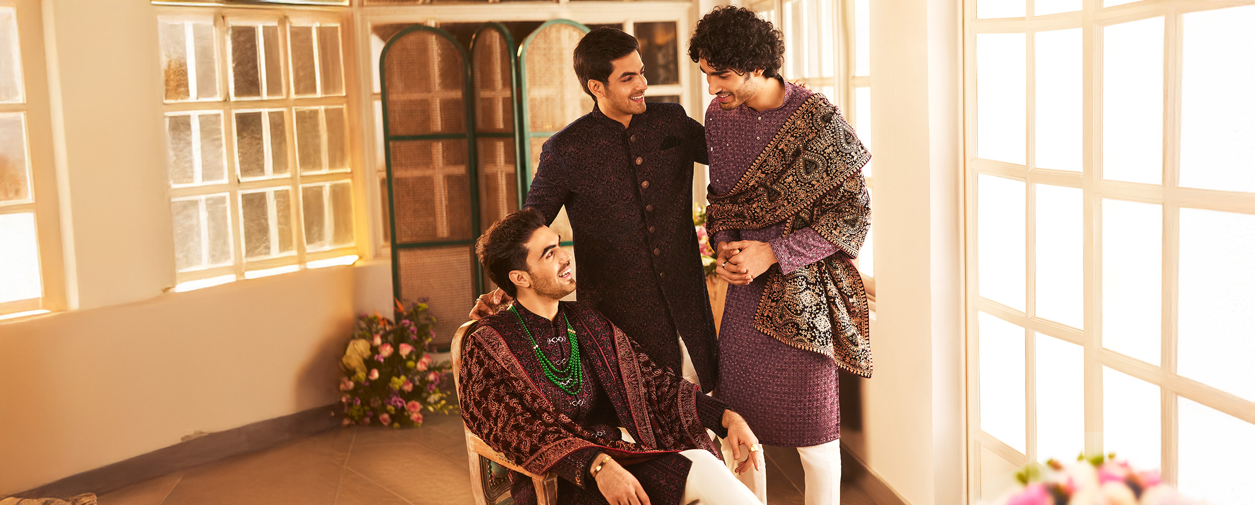 groom and groomsman wearing stylish indowestern sherwani for wedding reception groom and groomsman wearing stylish indowestern sherwani for wedding reception
