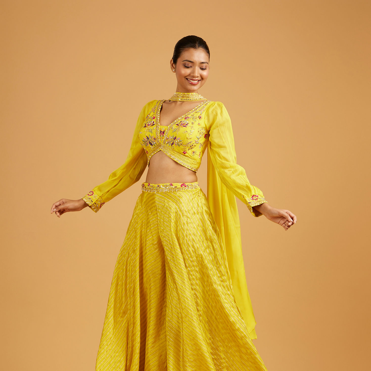For Wedding Indo Western Cocktail Dress Buy Sun Glow Yellow Georgette  Ensemble Indo Western Online In