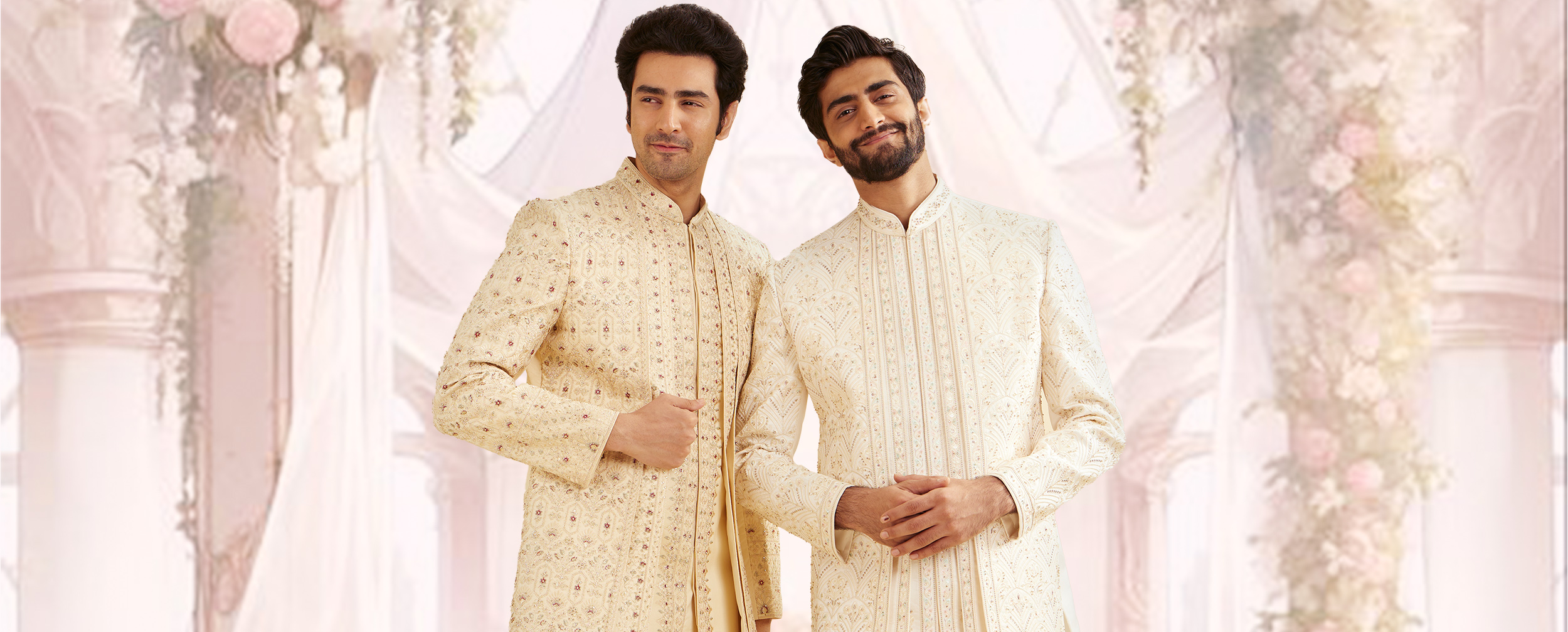 Men wearing elegant white embroidery kurta Men wearing elegant white embroidery kurta