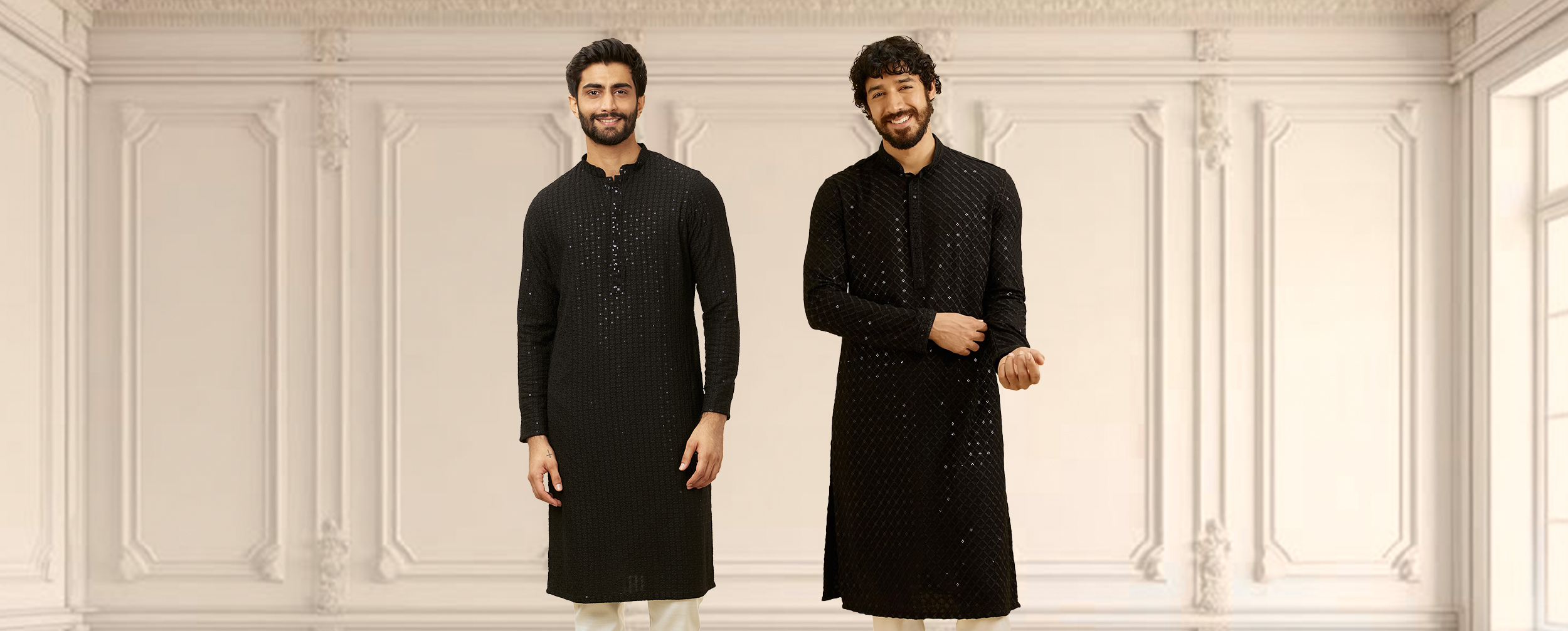 Men flaunting their elgant black kurta pajama Men flaunting their elgant black kurta pajama