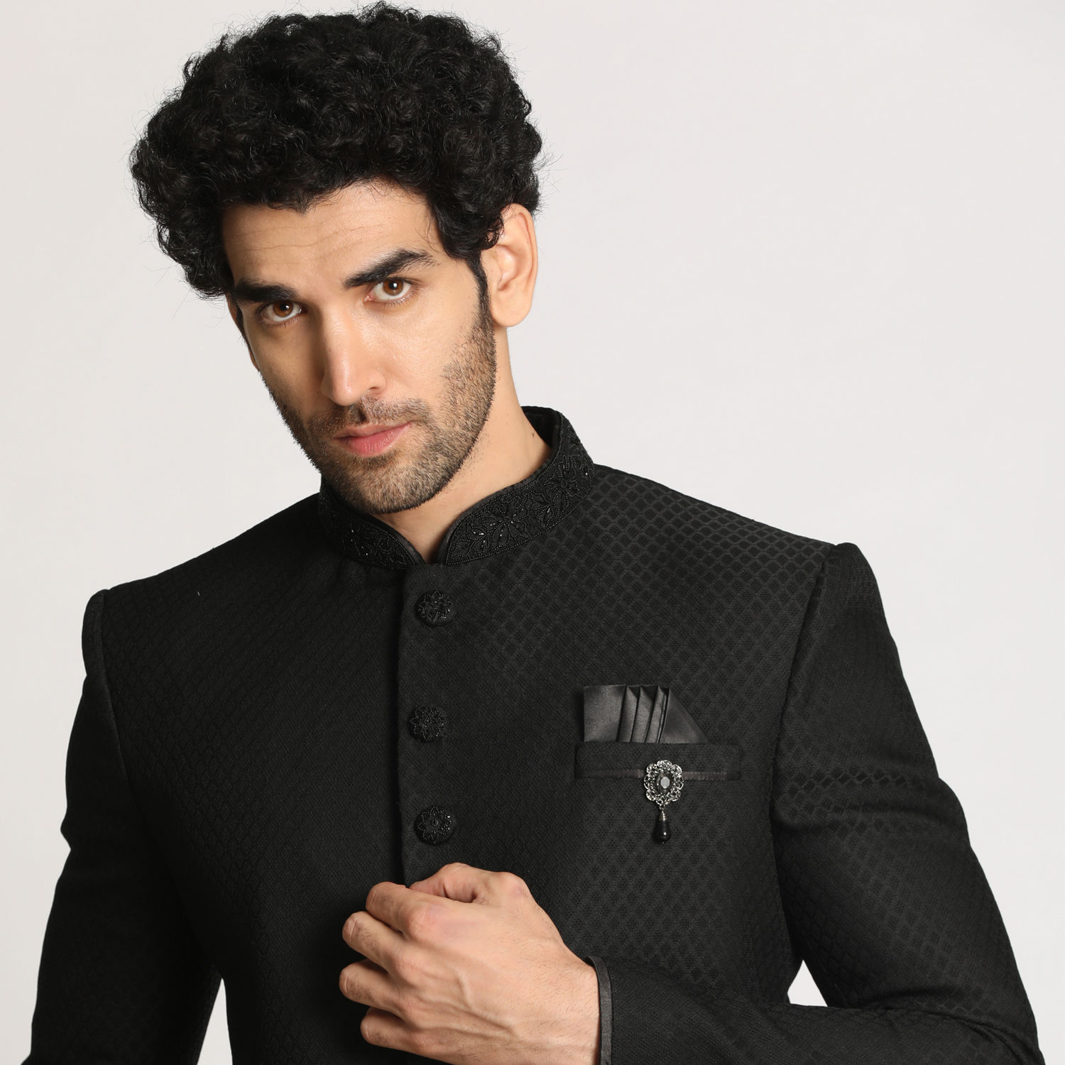 indo western with shawl for men