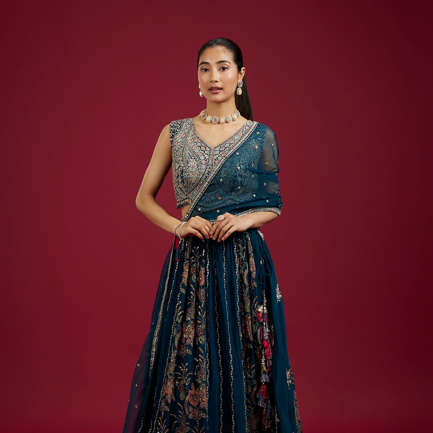 green emerald velvet dress Engagement Dresses For Women: Shop Gray Anarkali Gown  HATKE BRIDE