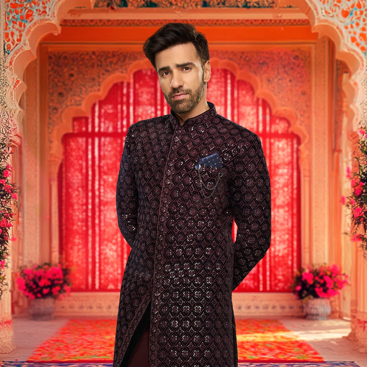 Sherwani Wedding Engagement Dress For Groom Mens Sherwani Indo