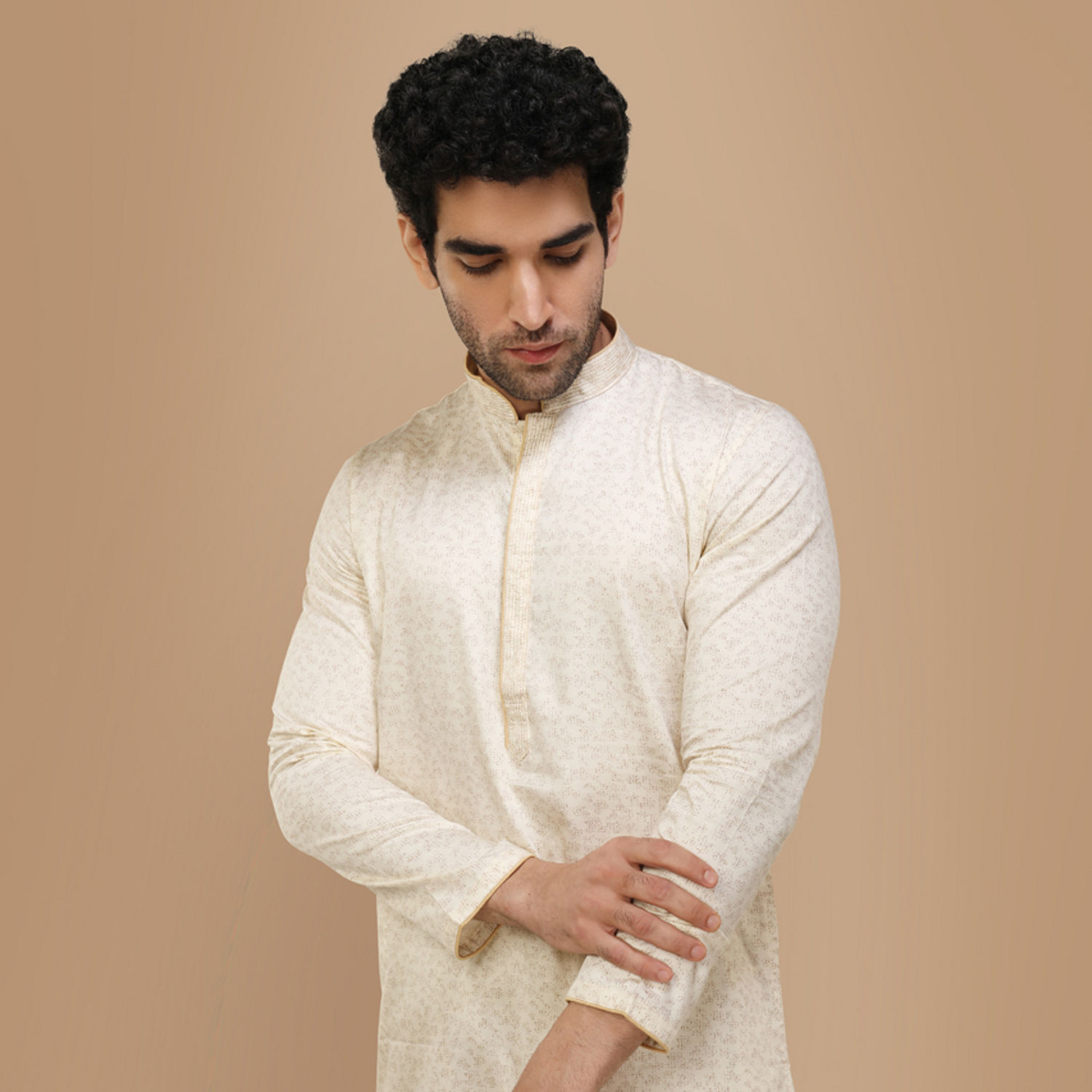 Buy Elegant Cream Kurta Set Online in India Manyavar Kurta Pajama