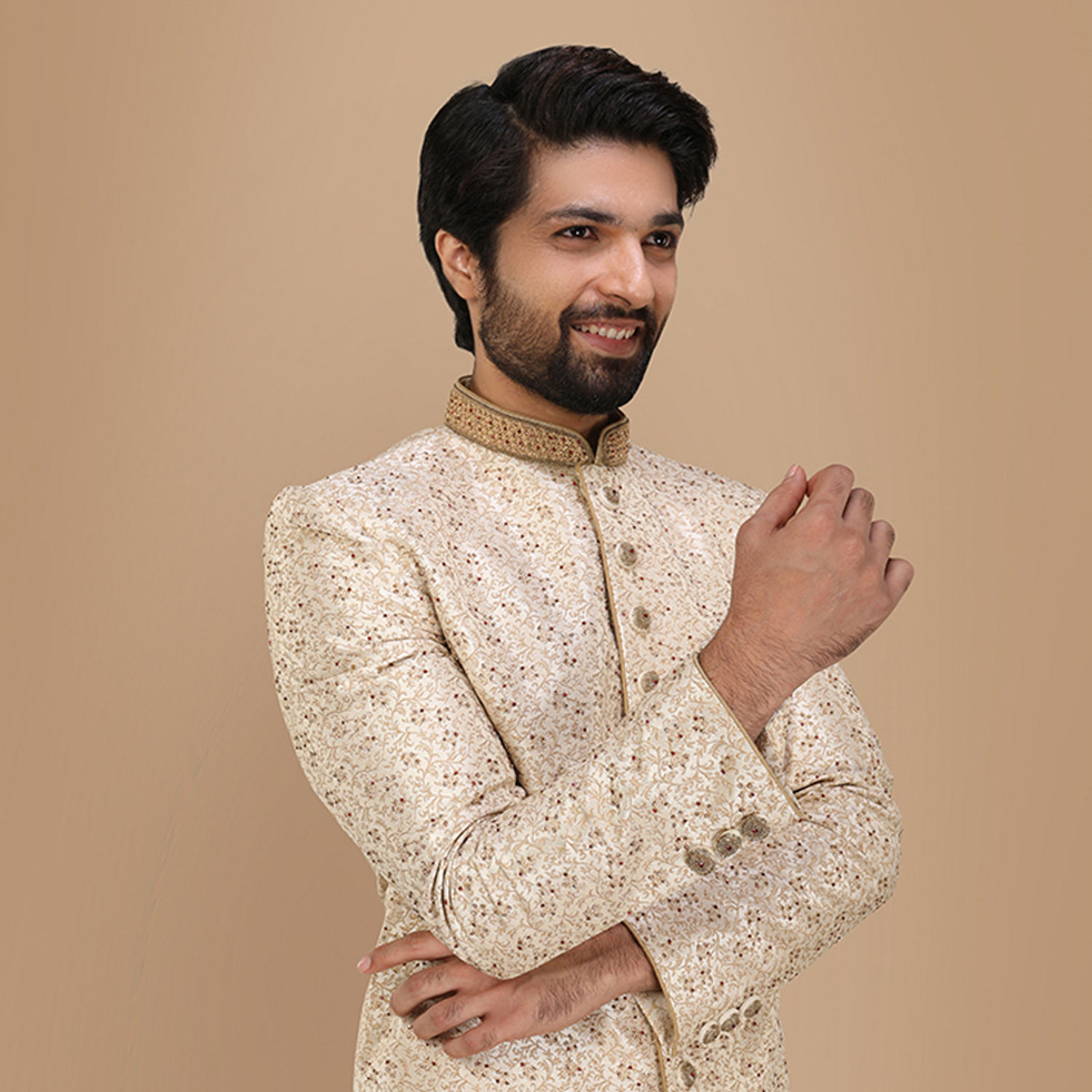Indo Western for Men - Buy Glamorous Cream Indo-Western Set Online ...