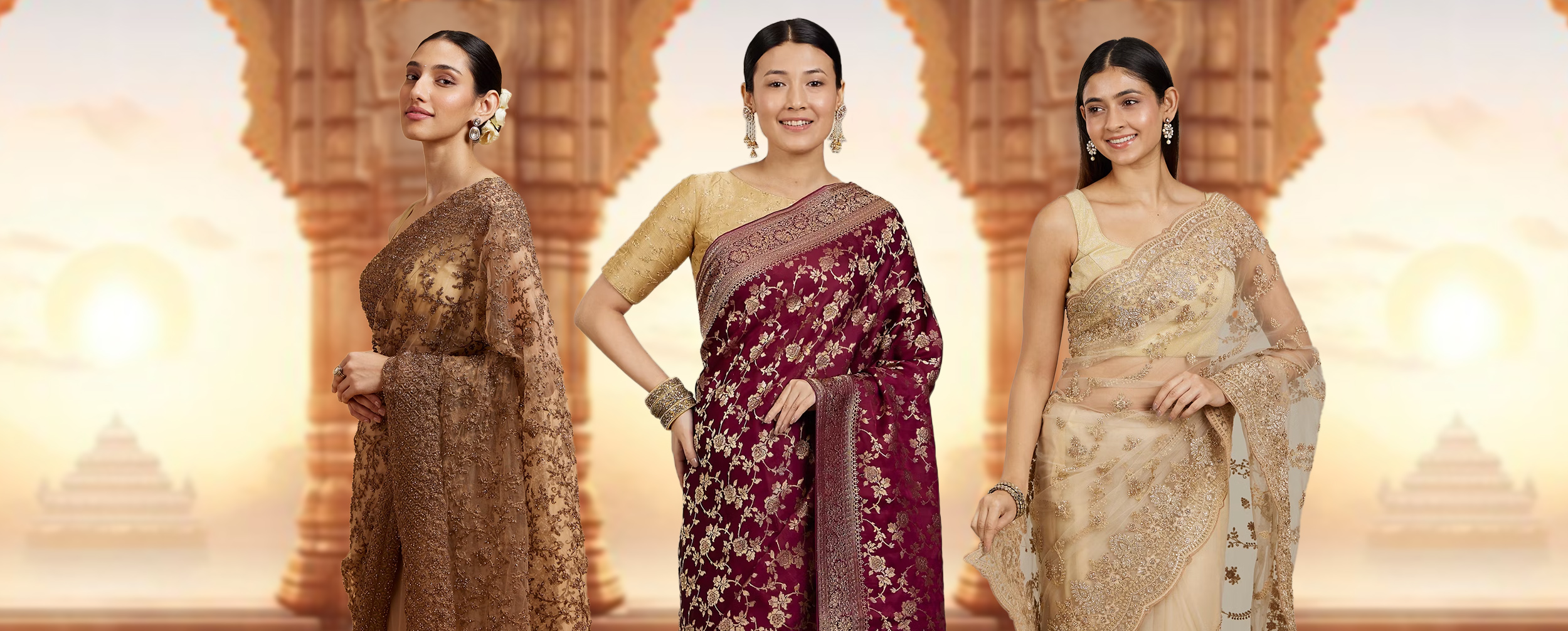 Womens wearing beautifull sarees for wedding reception Womens wearing beautifull sarees for wedding reception