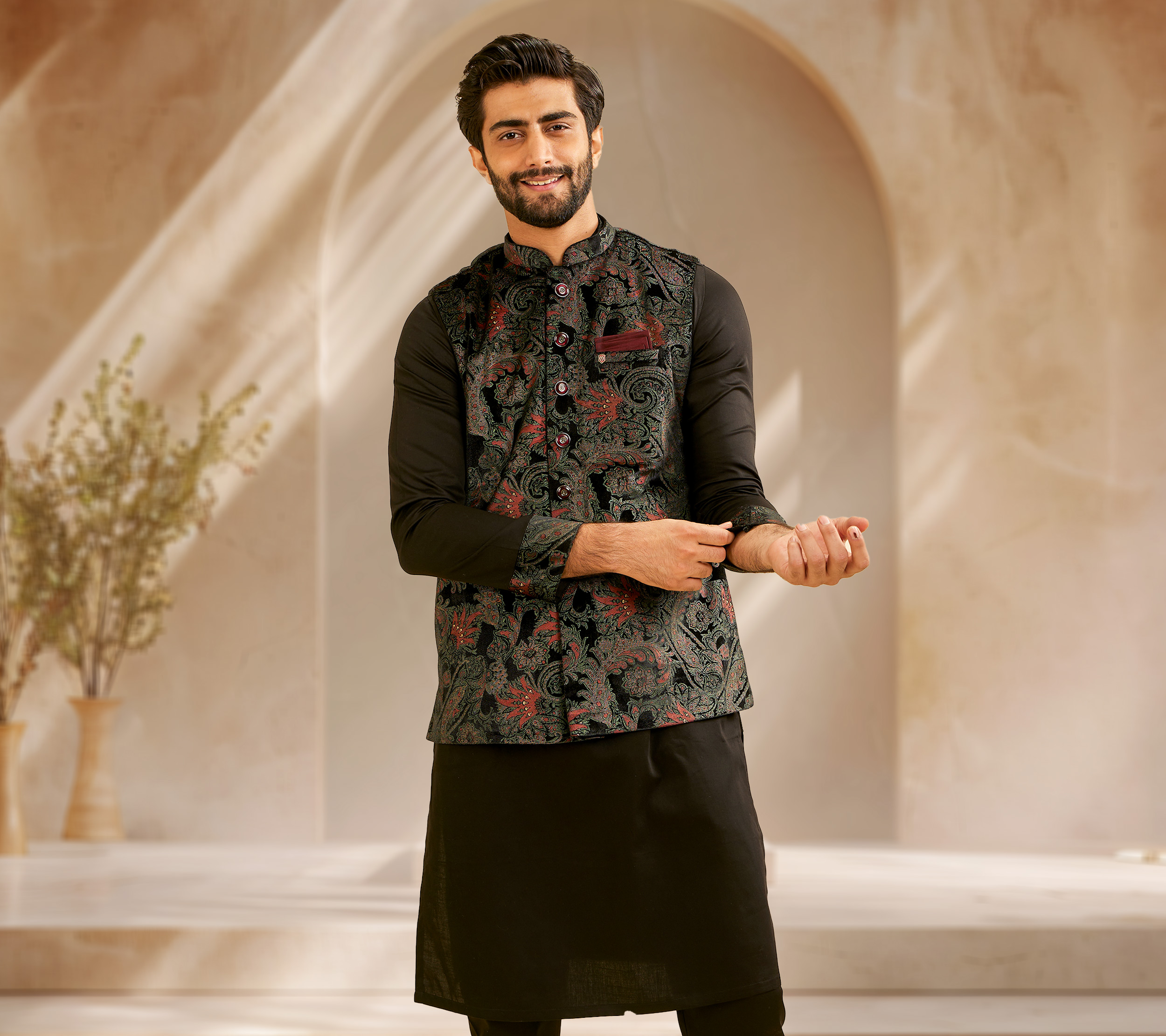Reasons a Black Kurta Jacket Set Rocks for Evening Weddings