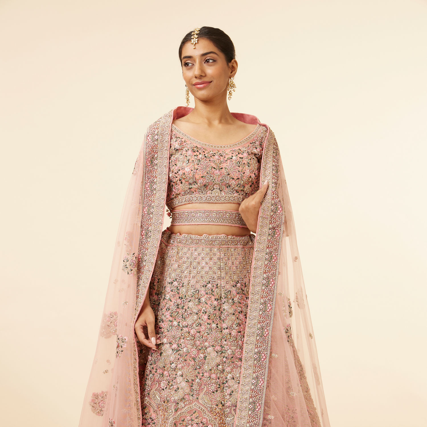 Jahanara Green Embroidered Gown | Embroidered gown, Ruffle gown, Gowns