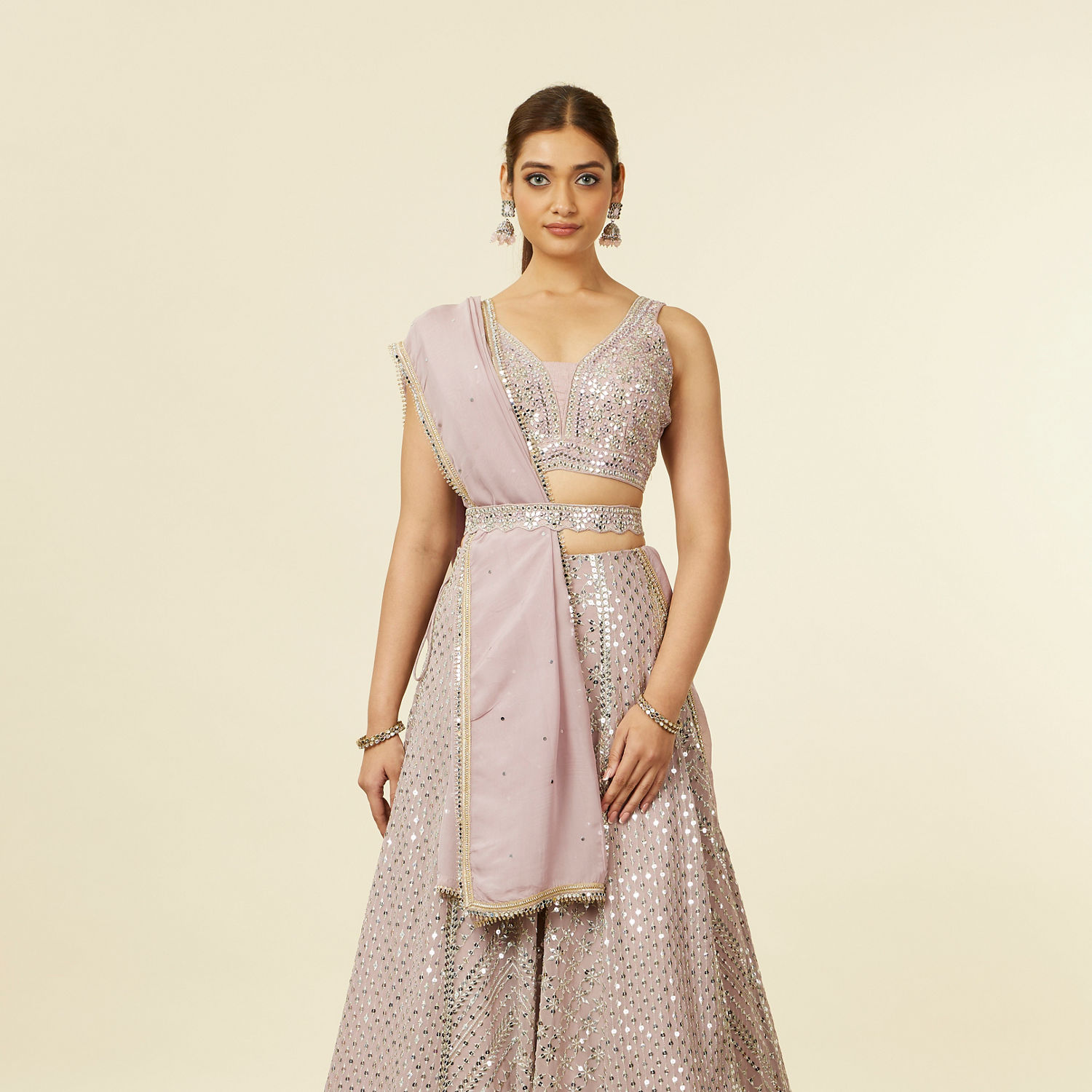 Purple Crop Top Lehenga