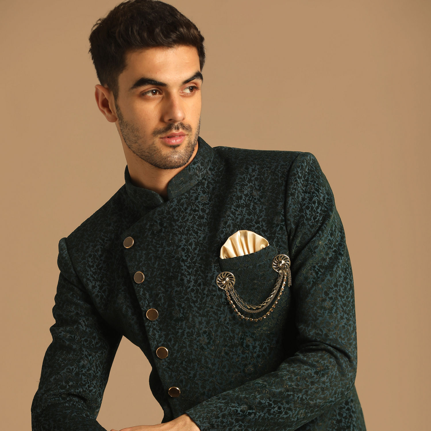 Buy Graceful Green Indo Western Set Online In The USA Manyavar Indo buy-graceful-green-indo-western-set-online-in-the-usa-manyavar-indo