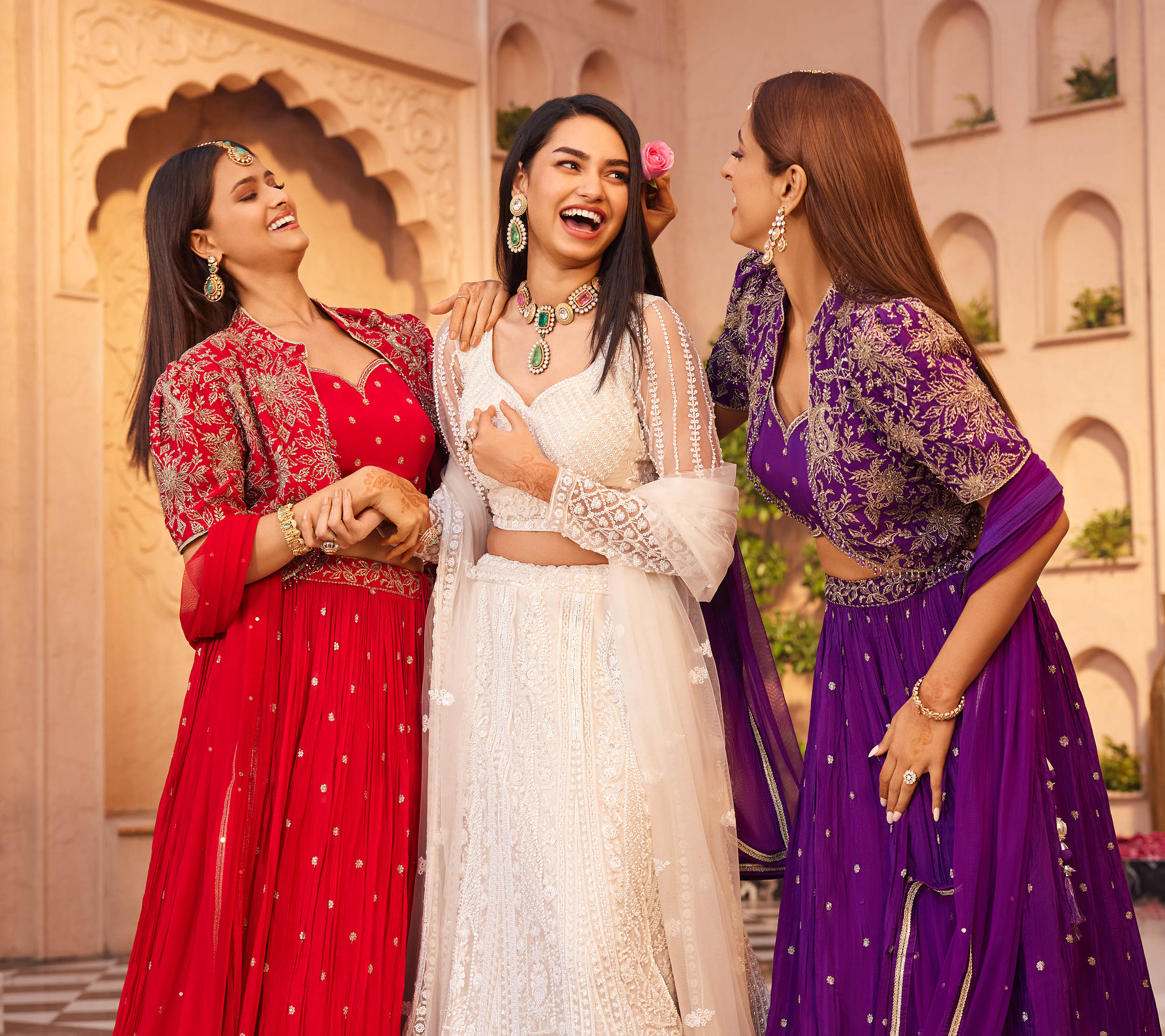 Vibrant 3 Colour Combination Lehenga Looks to Dazzle