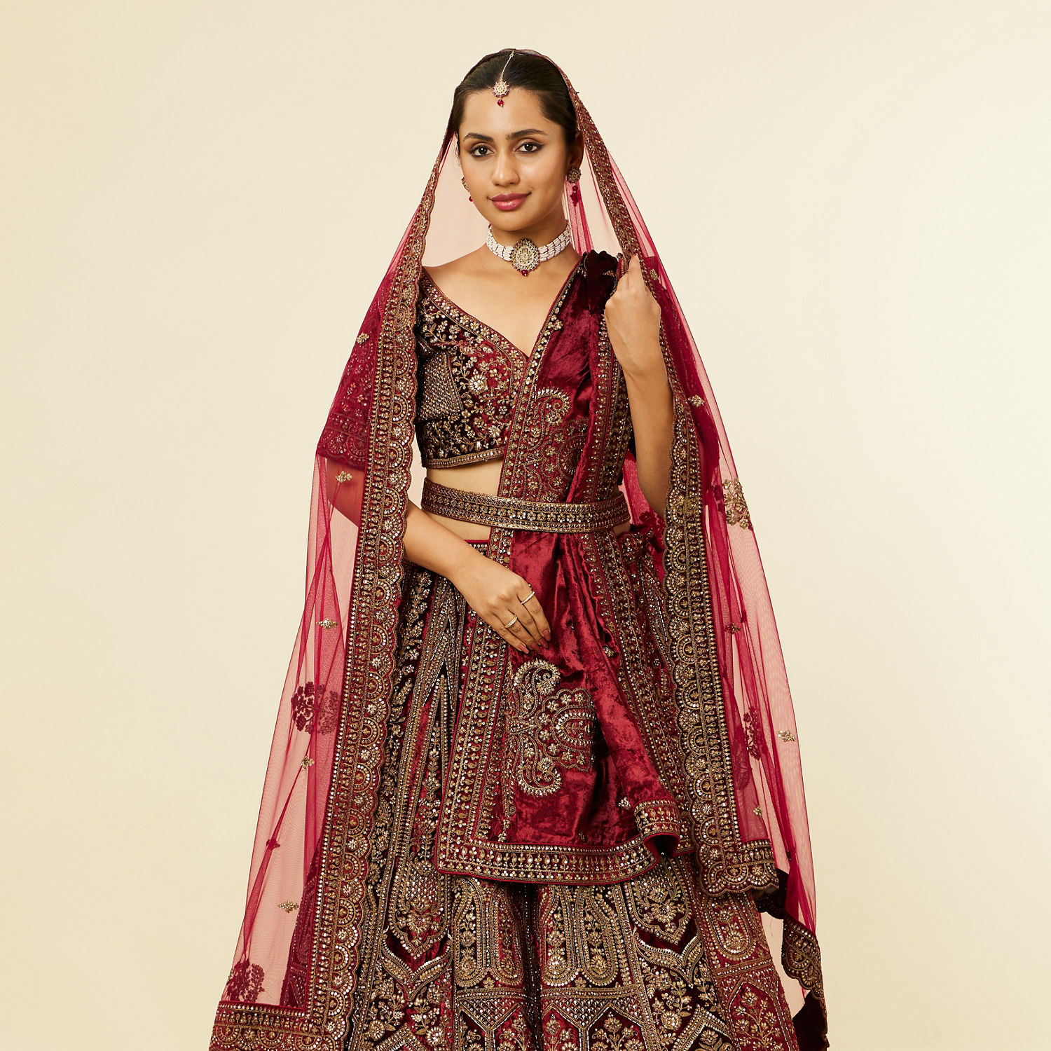 Buy Maroon Paisley Floral Embroidered Bridal Lehenga Online in India Mohey Lehenga for Women