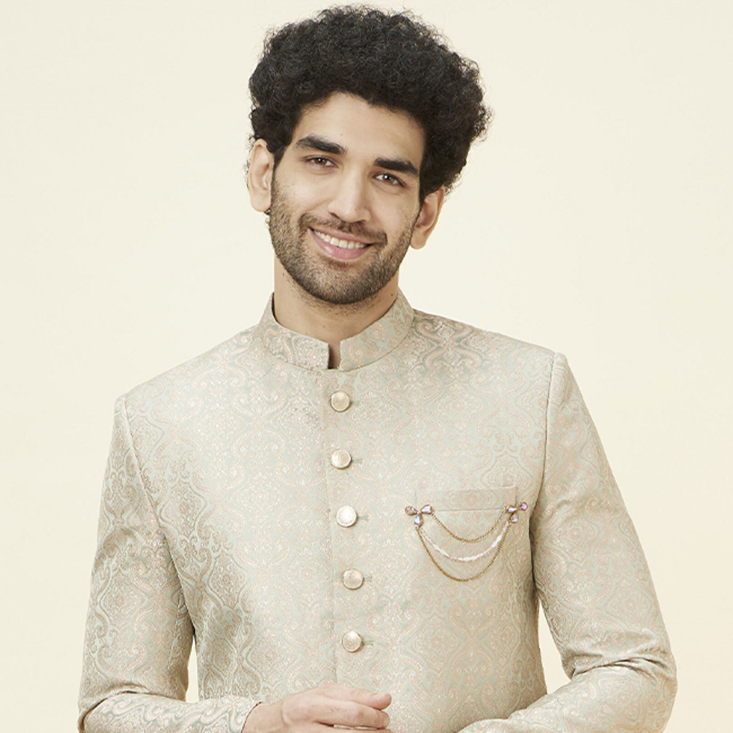 indian wedding dress for men formal Maroon and Black Indian Wedding Indo-Western Sherwani for Men main image 0