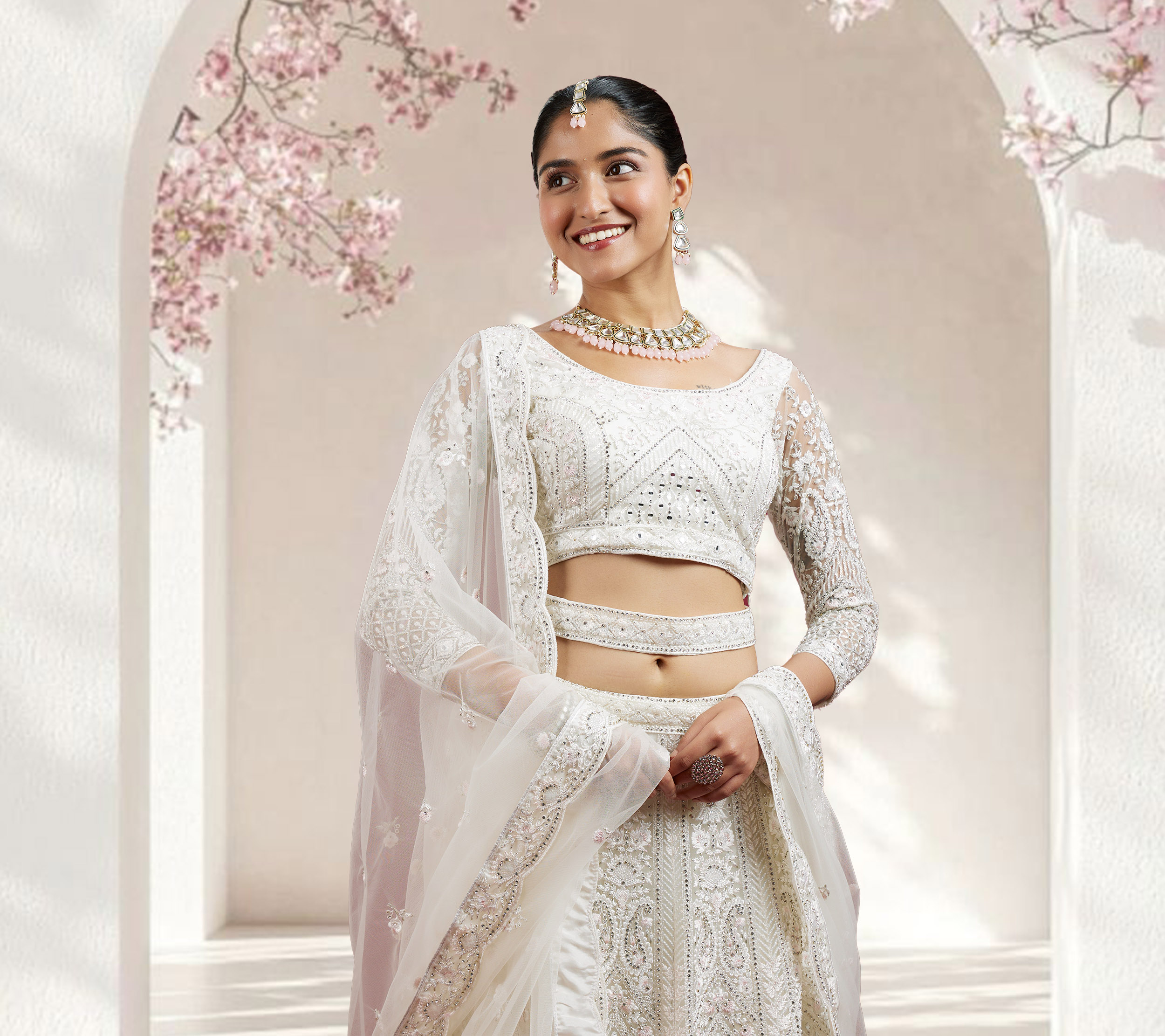 Secrets to Styling a Full-Sleeve Blouse for a Perfectly Balanced Bridal Look