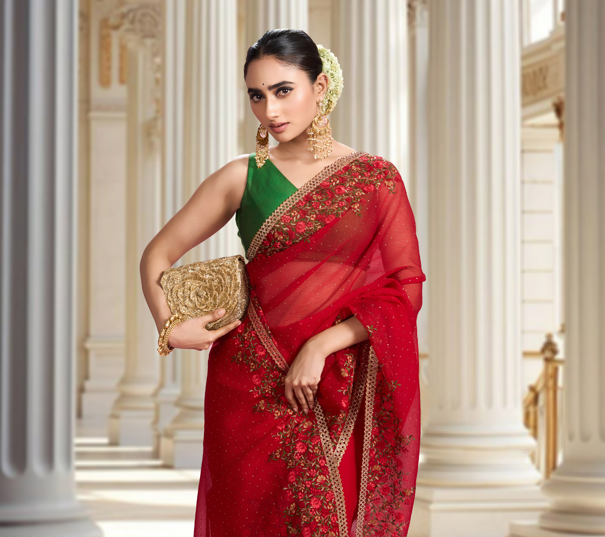 Elevate Your Red Saree Game with These Jewellery Ideas