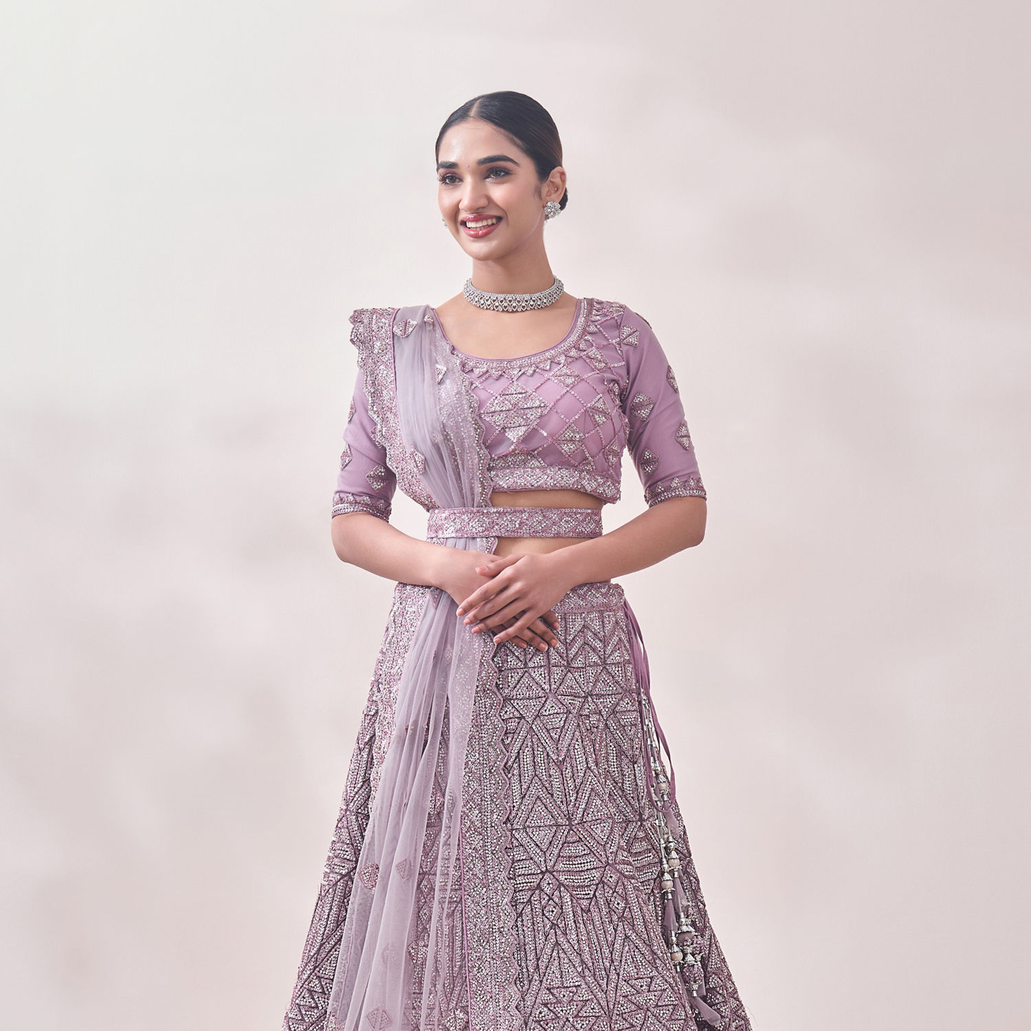 Buy Pink Georgette Blend Embroidery Saree Gown With One Sided Cape Collar  For Women by Merge Design Online at Aza Fashions.