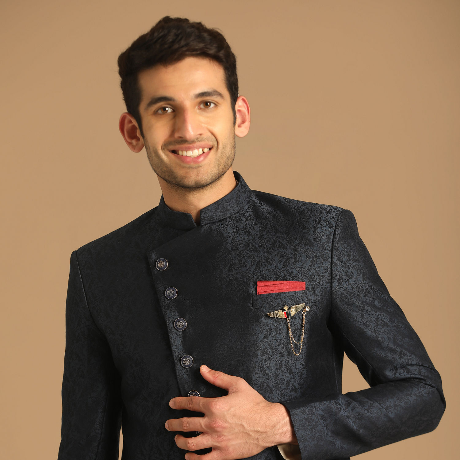 Buy Sophisticated Blue Indo Western Online In India Manyavar Indo buy-sophisticated-blue-indo-western-online-in-india-manyavar-indo