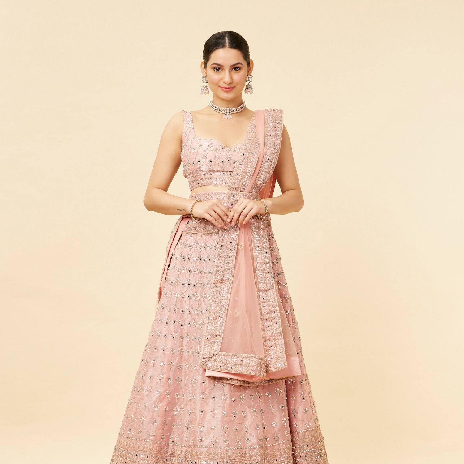 Mahek - Coral Grey Printed Urave Cut Long Dress With Tie Up Deep Back –  InduBindu