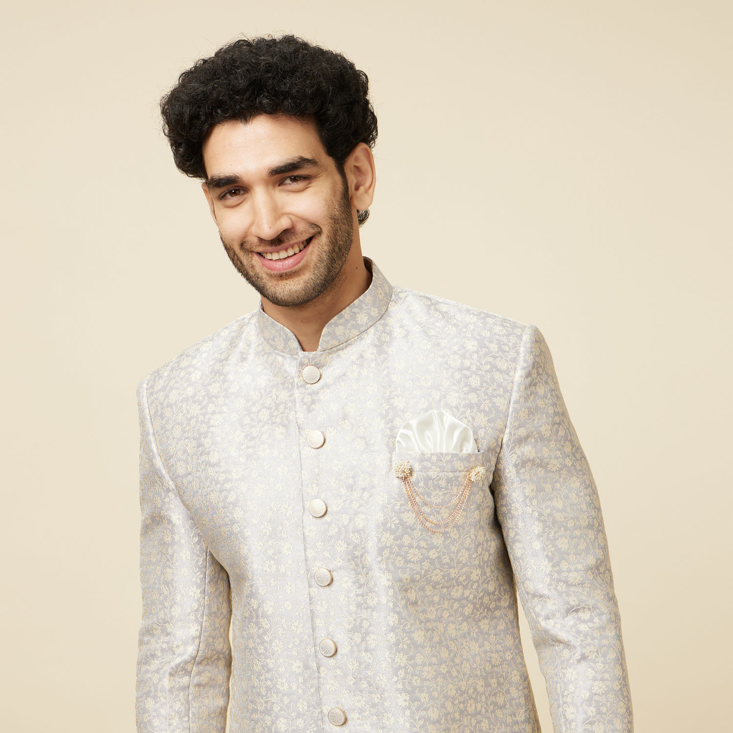 Indo Western Party Wear for Male in Mustard Yellow