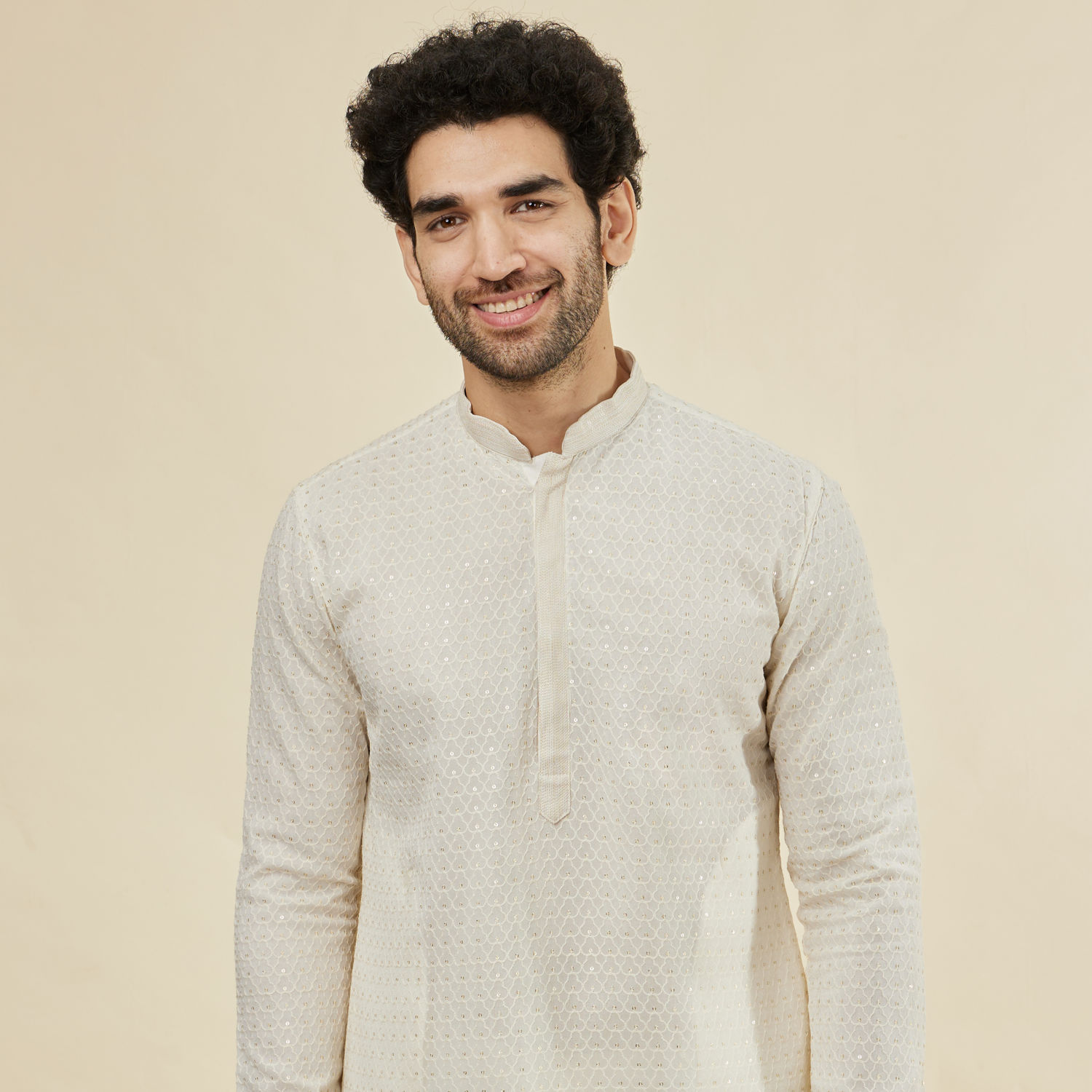 Buy Jasmine White Chikankari Embroidered Kurta Set Online in India Manyavar Kurta Pajama for Men