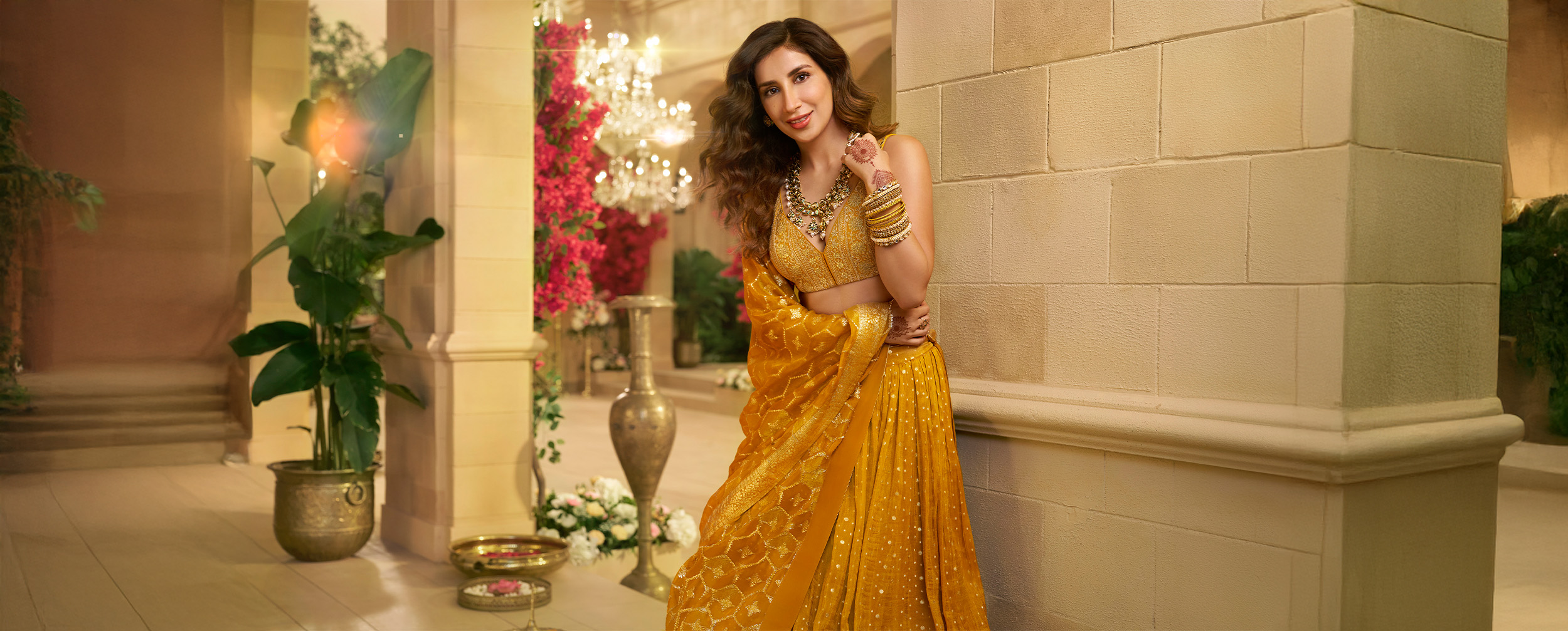A bride in yellow lehenga for her wedding A bride in yellow lehenga for her wedding