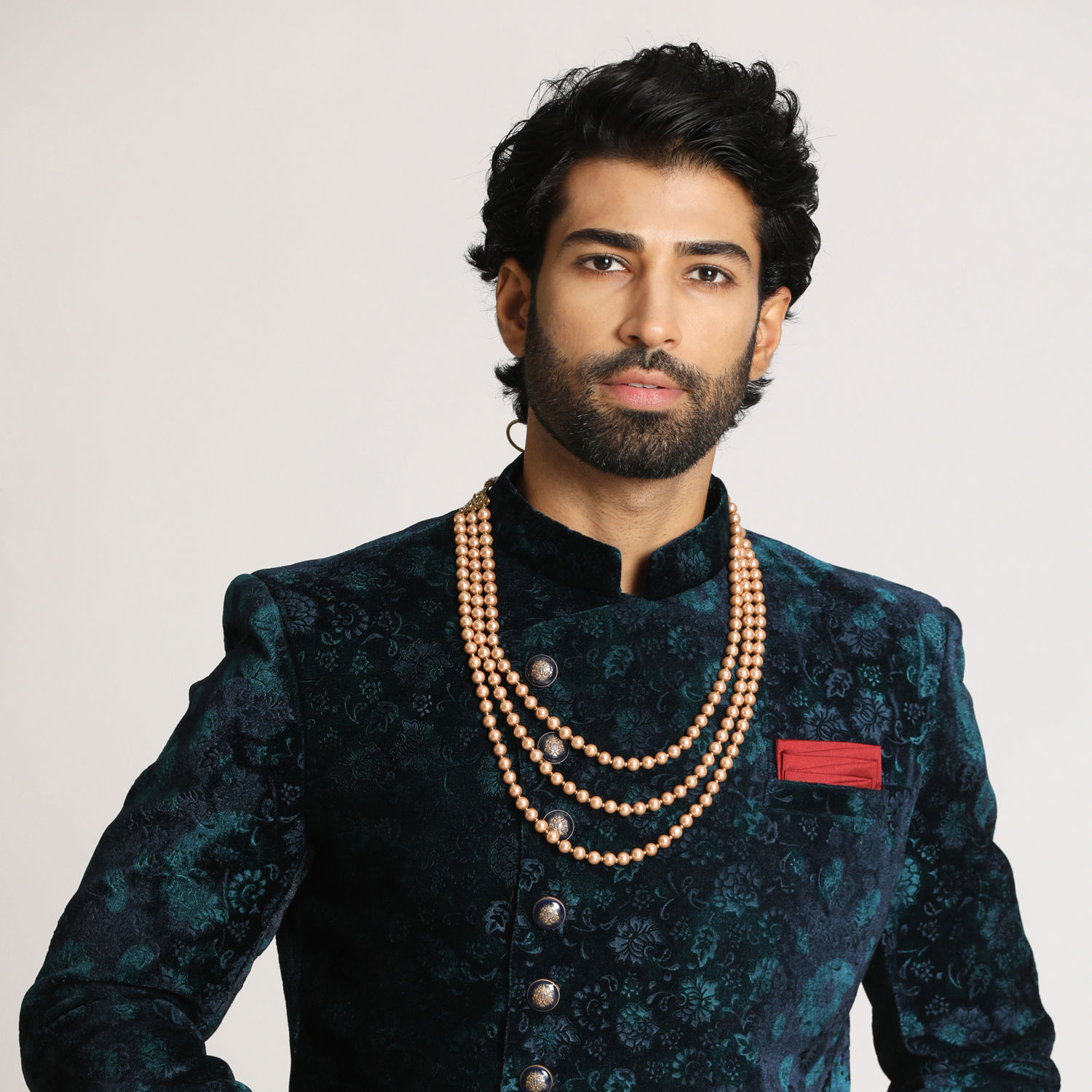 Indo Western for Men - Buy Teal Green Velvet Indo Western Online @Manyavar