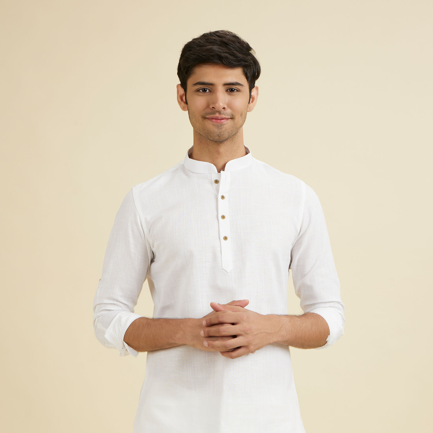 kurta-for-men-buy-white-plain-short-kurta-online-manyavar
