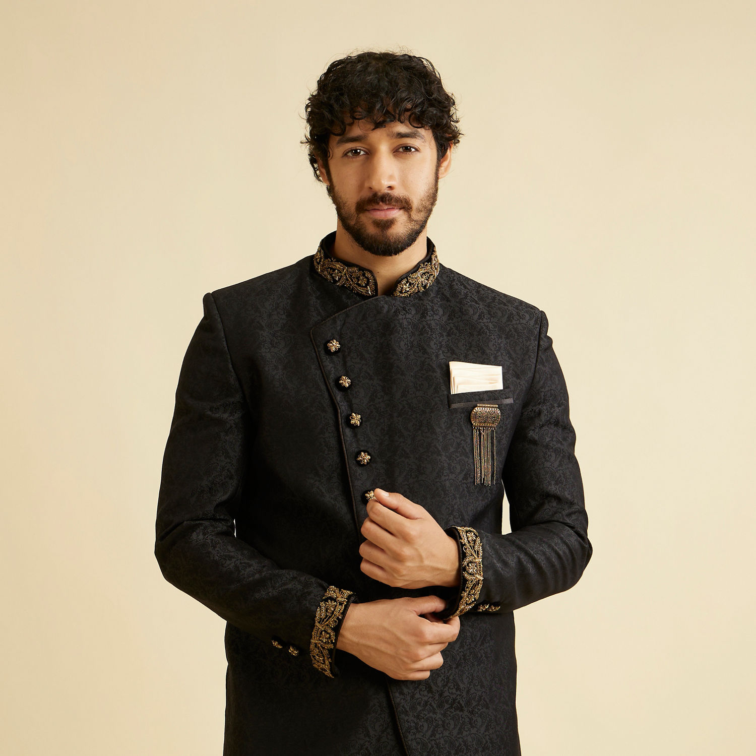 indo western with shawl for men
