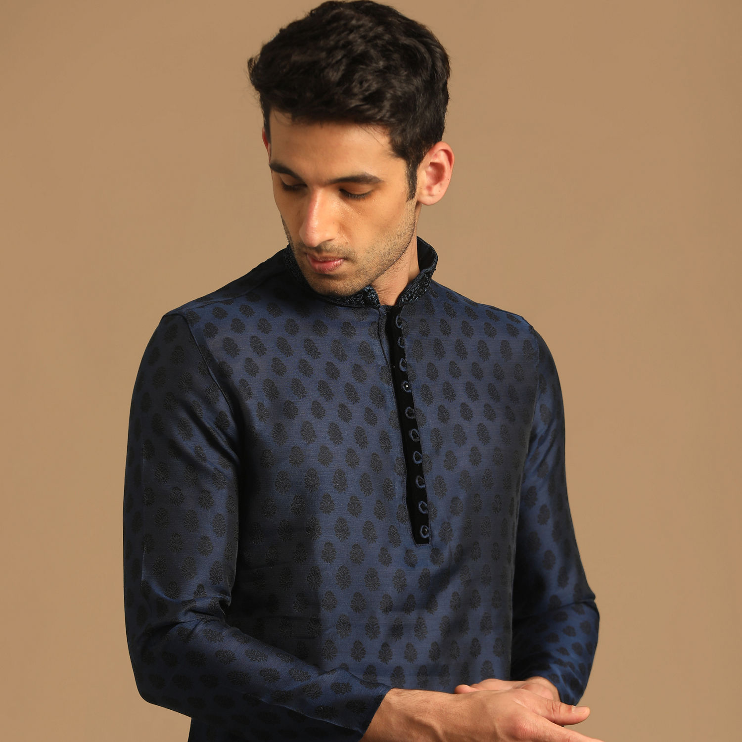 Buy Sublime Blue Kurta Set Online in India Manyavar Kurta Pajama for Men