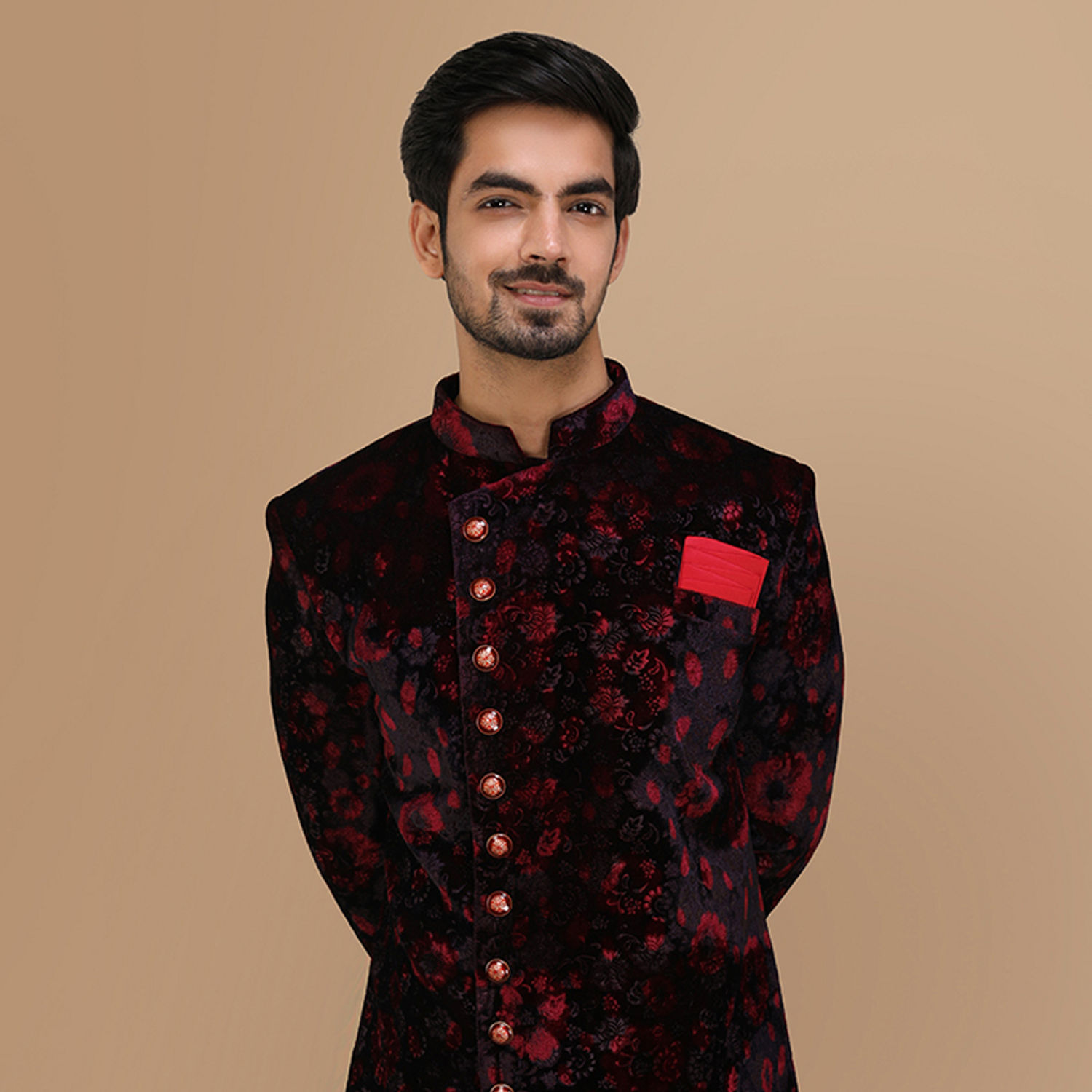indo western with shawl for men