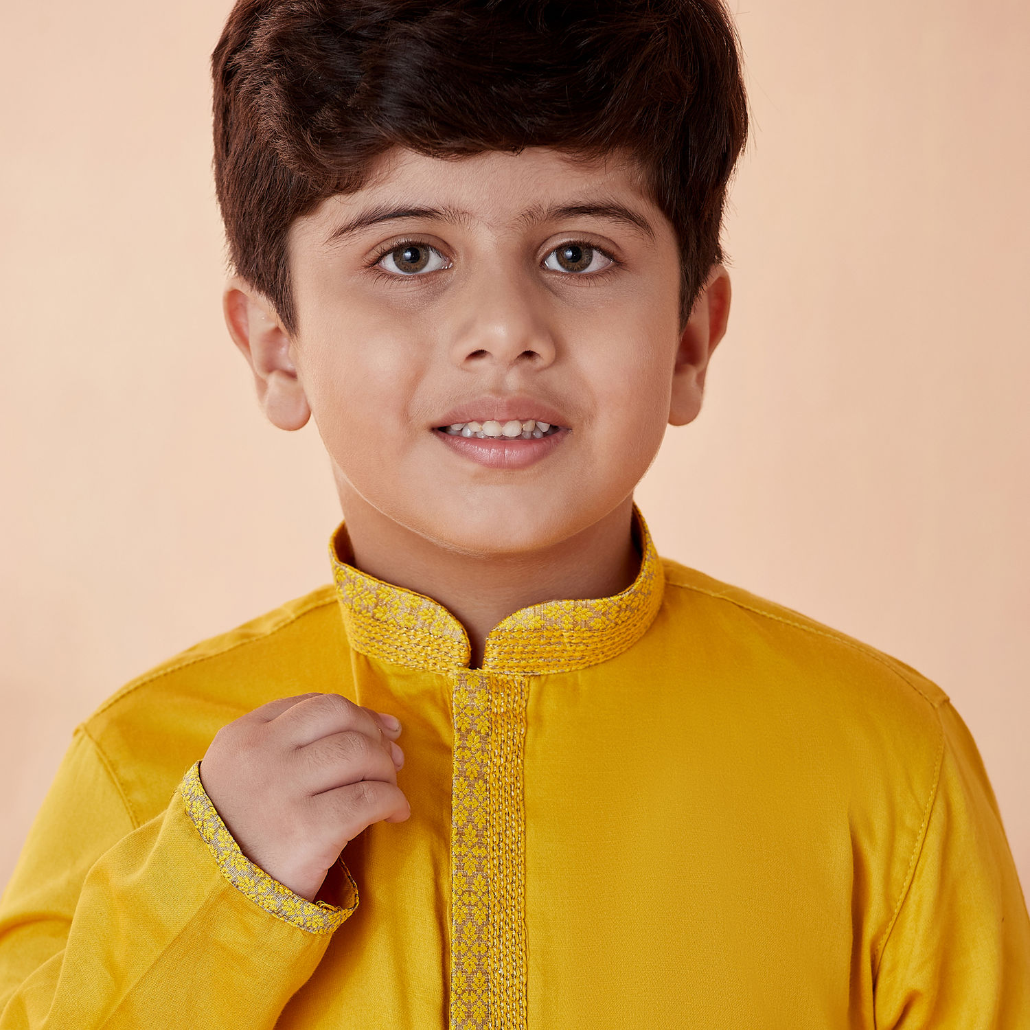 buy-boys-mustard-solid-kurta-set-online-in-india-manyavar-kurta