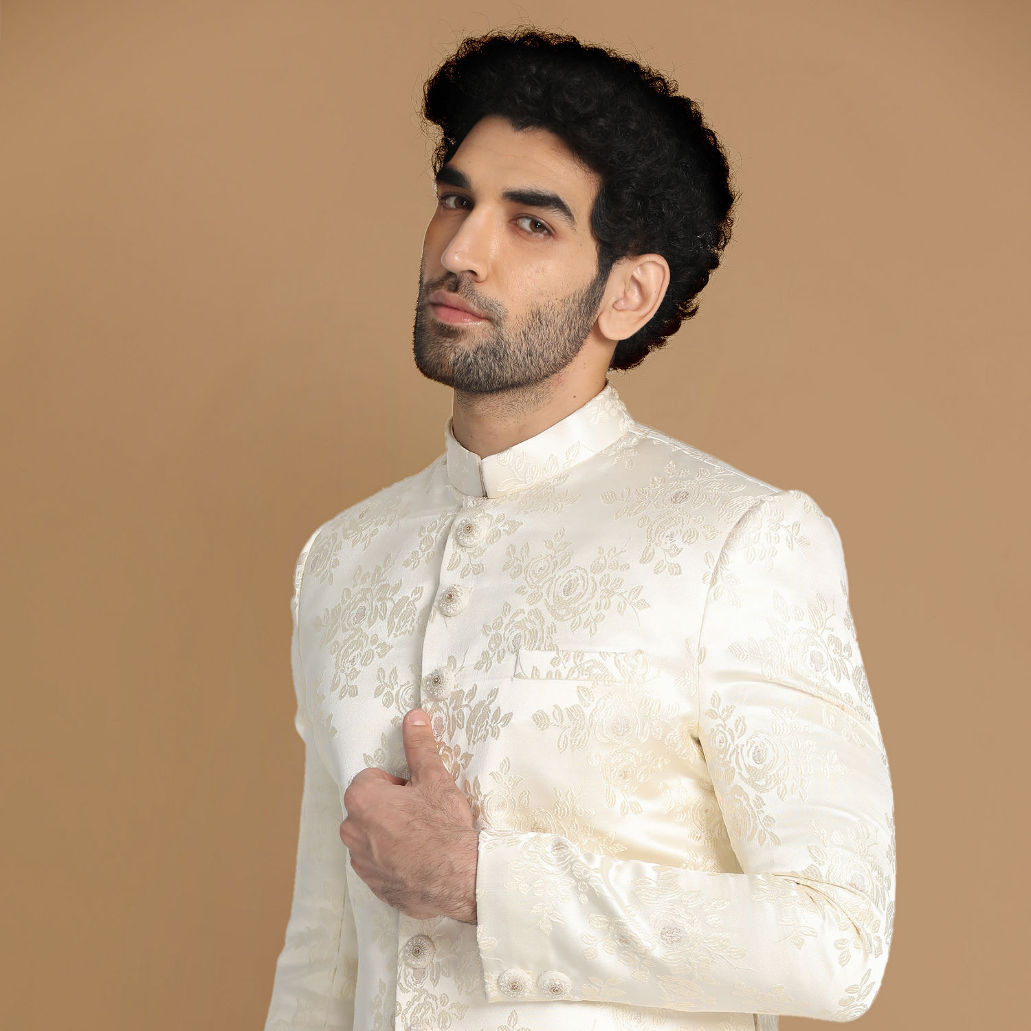 Buy Enchanting Cream Sherwani Online in India @Manyavar - Sherwani for Men