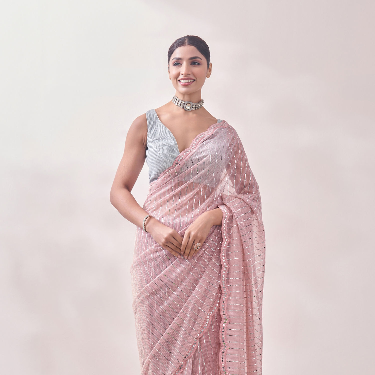 Buy Princessy Pink Saree Online in India @Mohey - Saree for Women