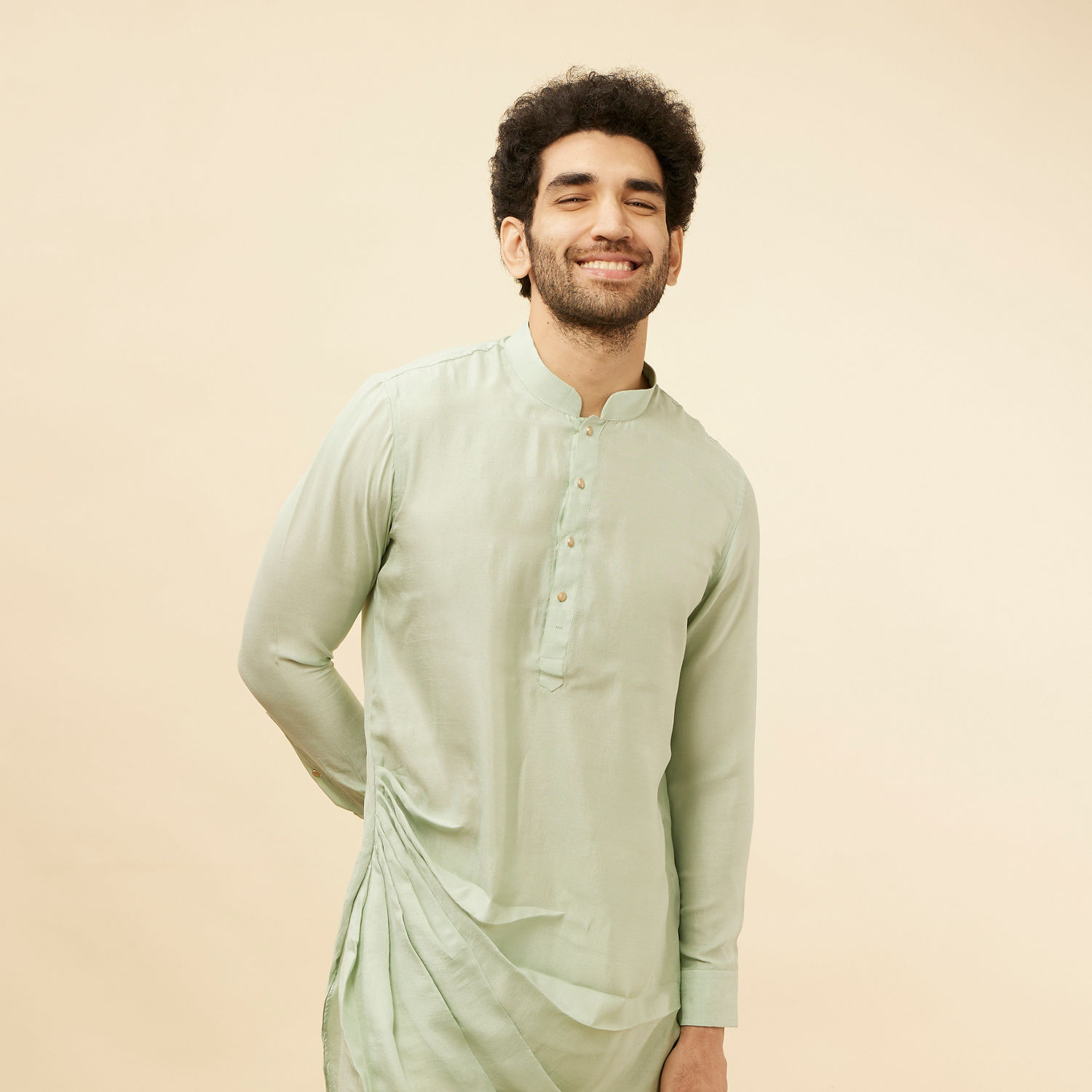 Aqua Shibori Kurta Pajama main image 1