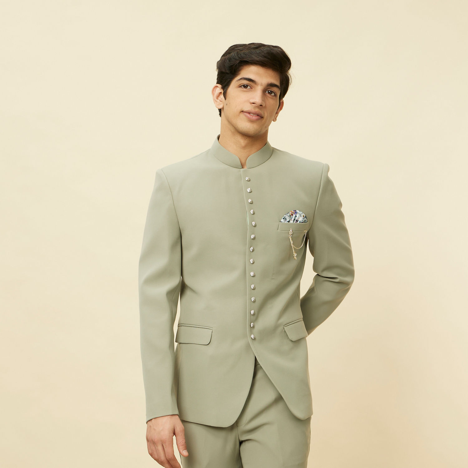 Buy Pista Green Classic Jodhpuri Suit Online in India @Manyavar