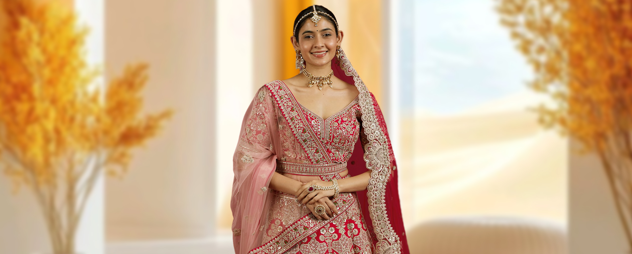 Bride in beautiful dress, wearing elegant jewellery with stylish bangles Bride in beautiful dress, wearing elegant jewellery with stylish bangles