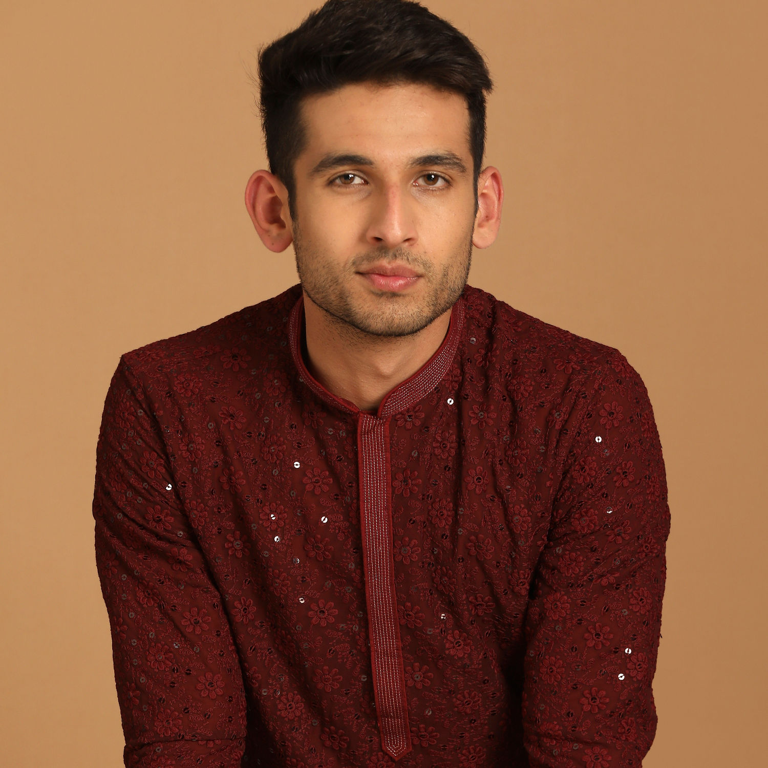 Pathani Suit- Buy solid black pathani kurta pajama online from Shiddat