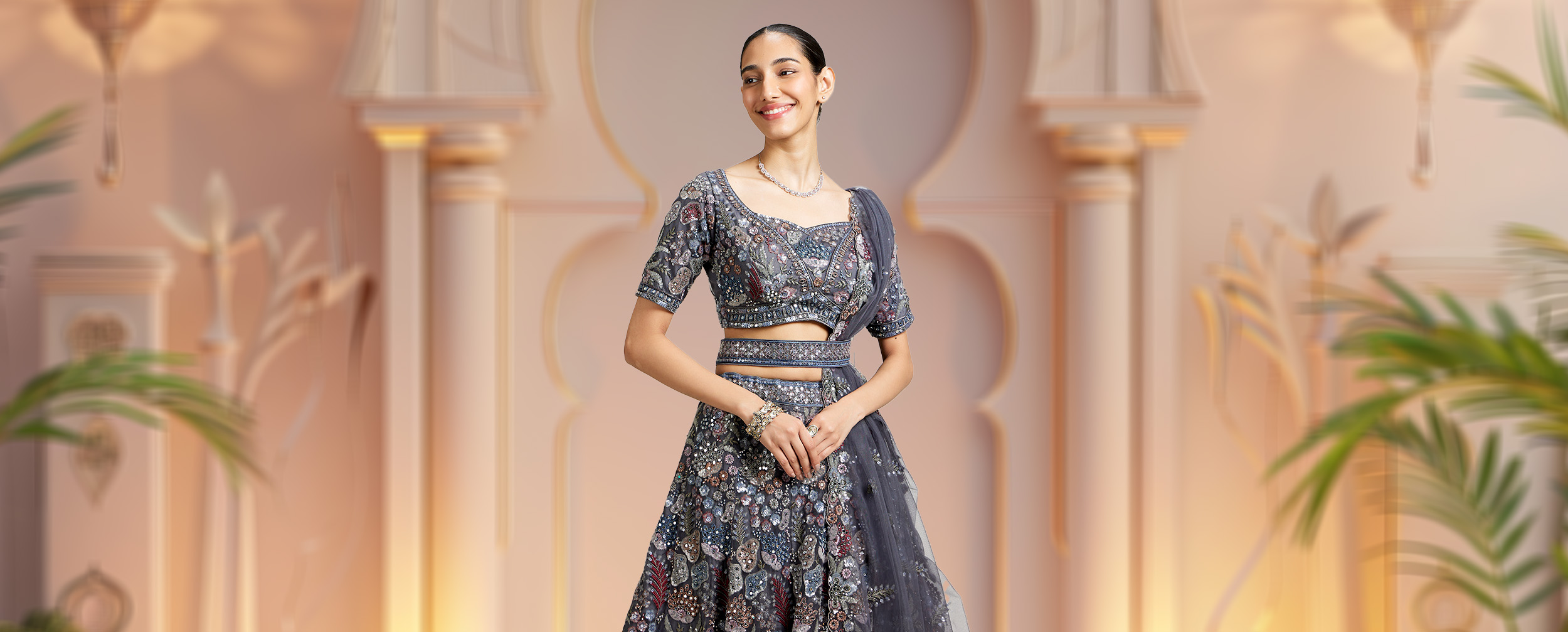 Women wearing beautiful mirror work lehenga Women wearing beautiful mirror work lehenga