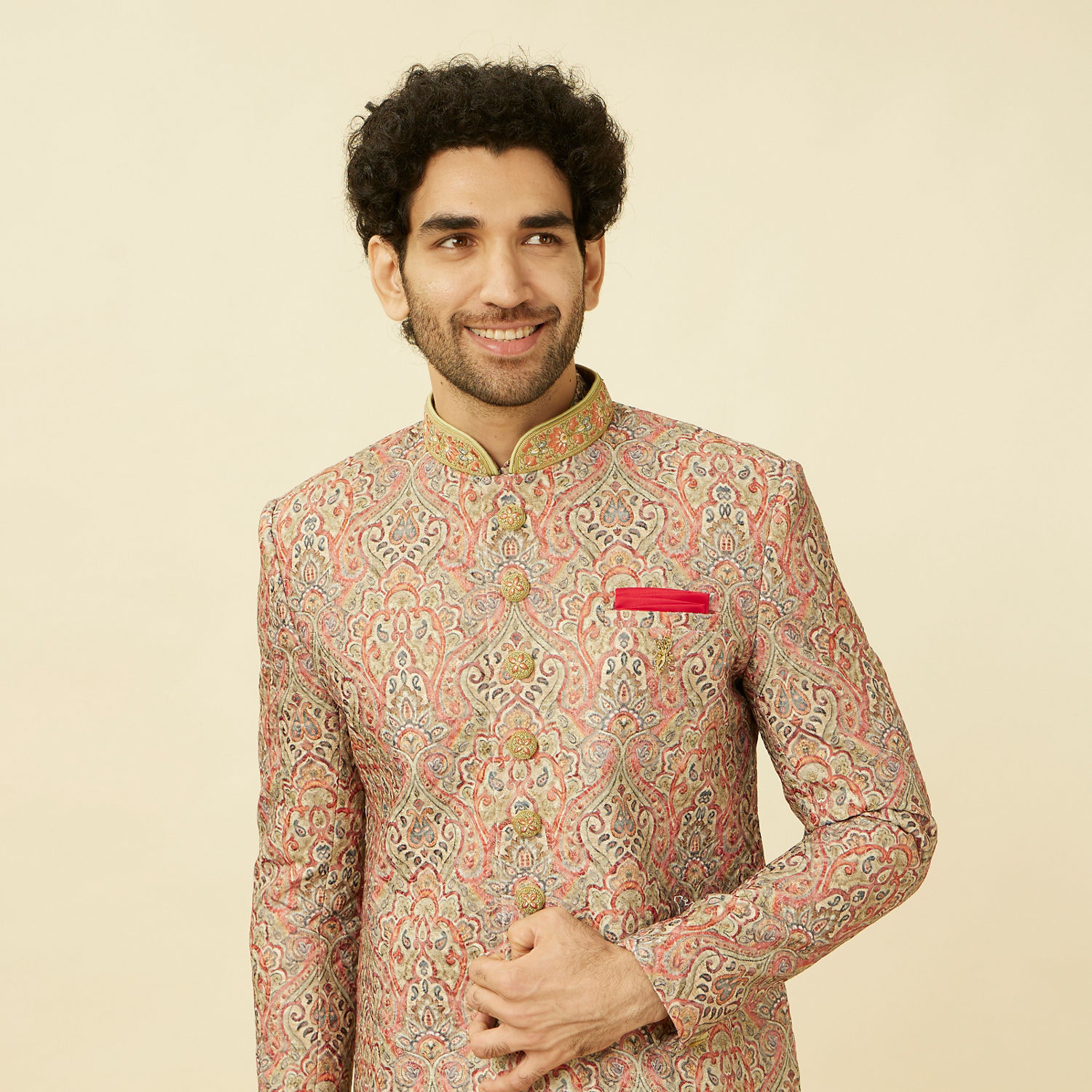 indo western with shawl for men
