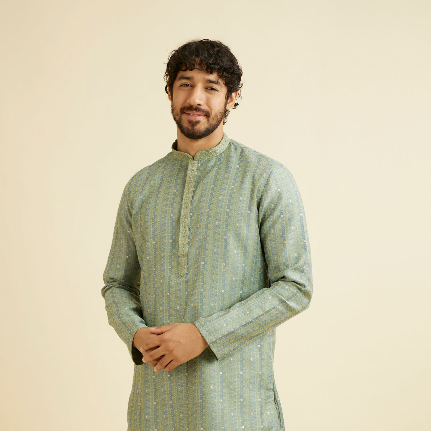 Bin Musab Blended Formal Kurta Pajama for Men -  BM-000001 Sand Castle main image 0